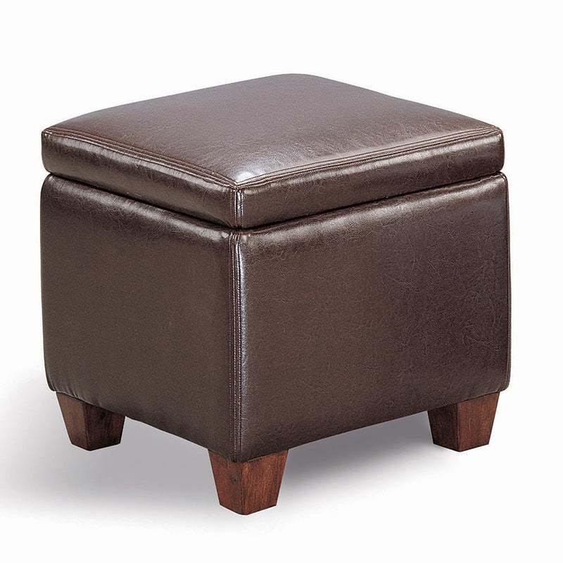 Cube Shaped Storage Ottoman - Brown-Washburn's Home Furnishings