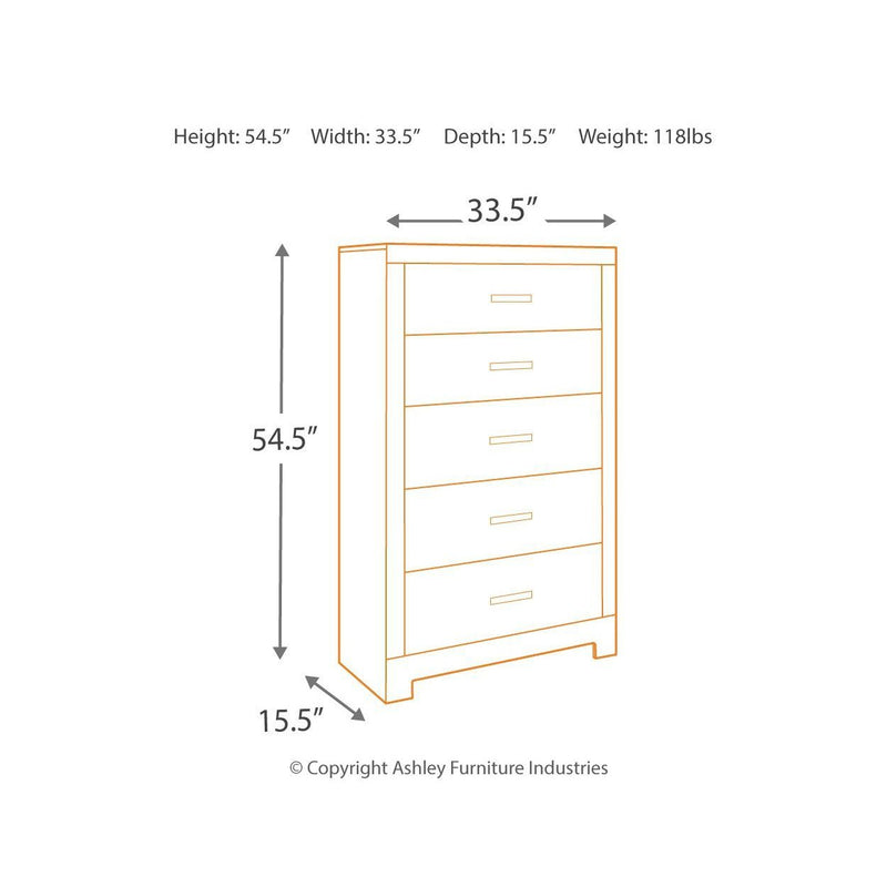 Culverbach - Gray - Five Drawer Chest-Washburn's Home Furnishings