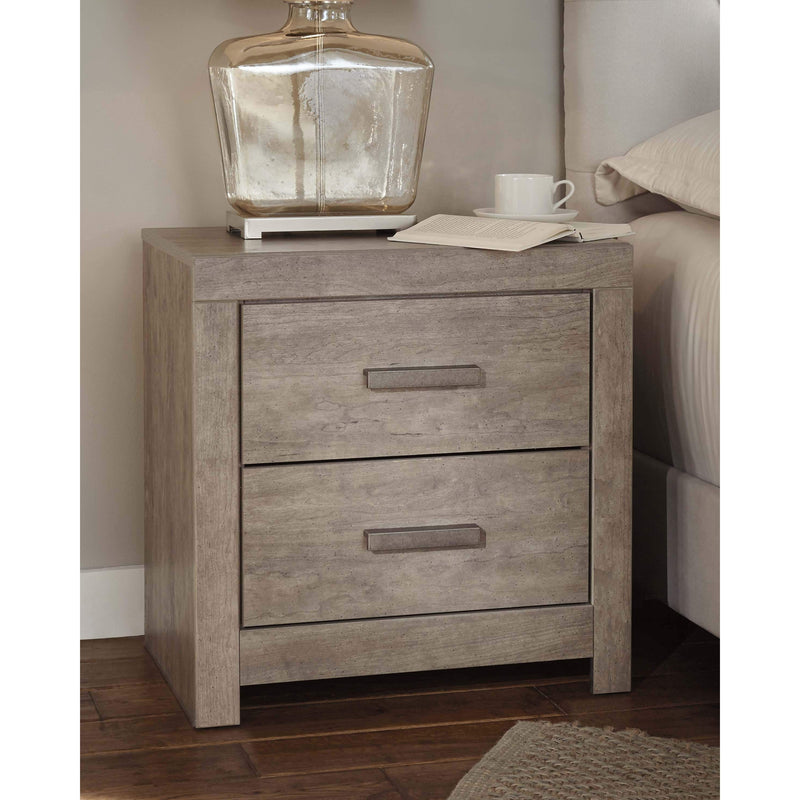 Culverbach - Gray - Two Drawer Night Stand-Washburn's Home Furnishings