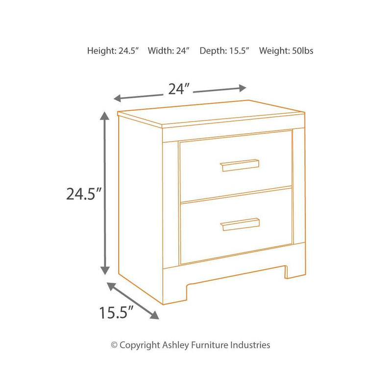 Culverbach - Gray - Two Drawer Night Stand-Washburn's Home Furnishings