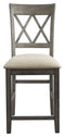 Curranberry - Metallic Gray - Upholstered Barstool (2/cn)-Washburn's Home Furnishings