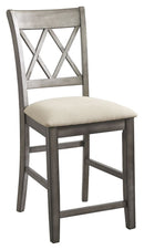 Curranberry - Metallic Gray - Upholstered Barstool (2/cn)-Washburn's Home Furnishings