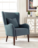 Curved Arm Upholstered Accent Chair - Blue-Washburn's Home Furnishings