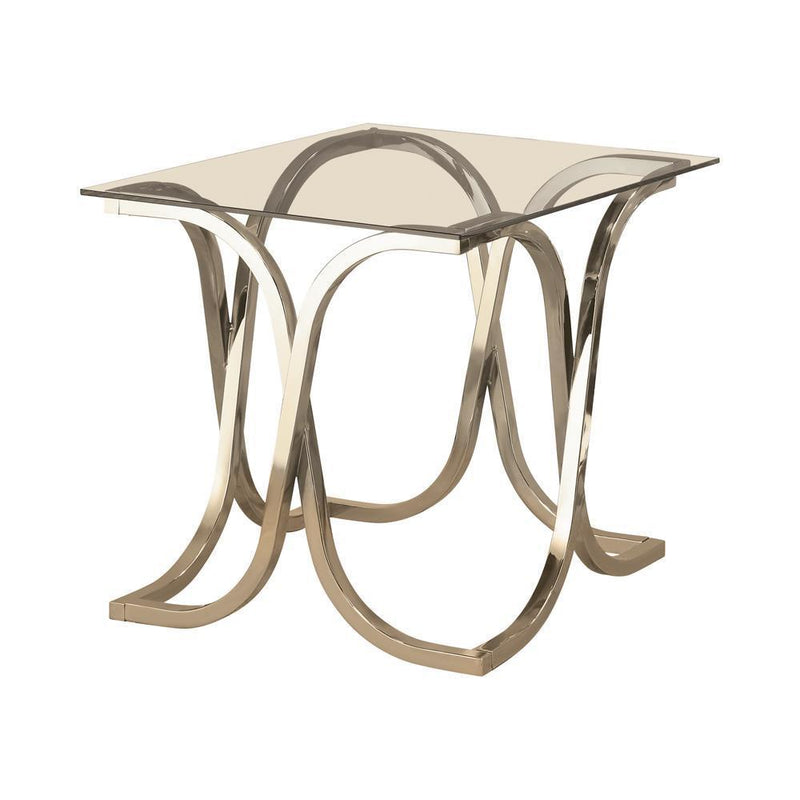 Curved X-shaped End Table - Pearl Silver-Washburn's Home Furnishings