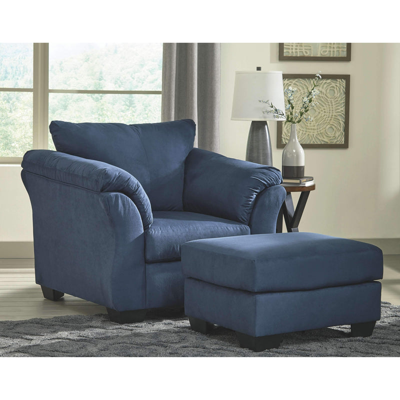 Darcy - Blue - 2 Pc. - Chair With Ottoman-Washburn's Home Furnishings