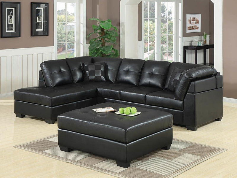 Darie - Square Tufted Ottoman - Black-Washburn's Home Furnishings