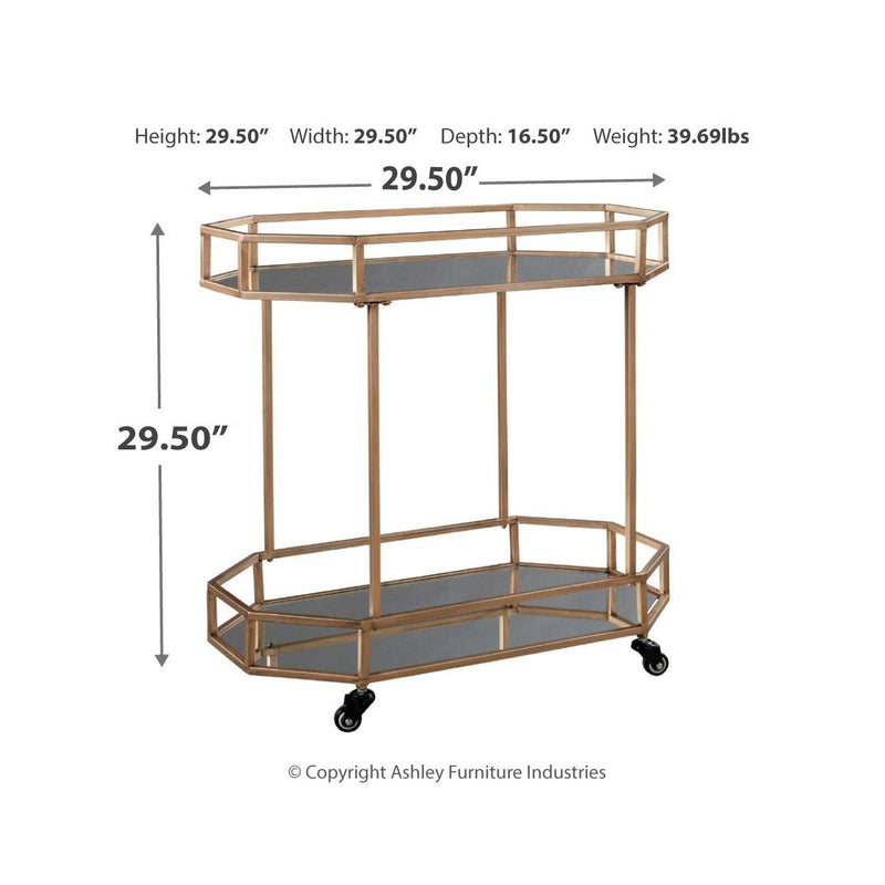 Daymont - Gold Finish - Bar Cart-Washburn's Home Furnishings