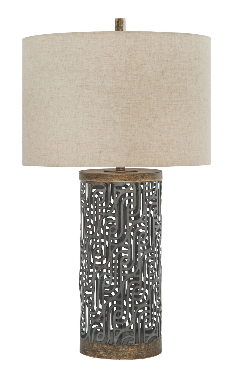 Dayo - Gray/gold Finish - Metal Table Lamp (1/cn)-Washburn's Home Furnishings