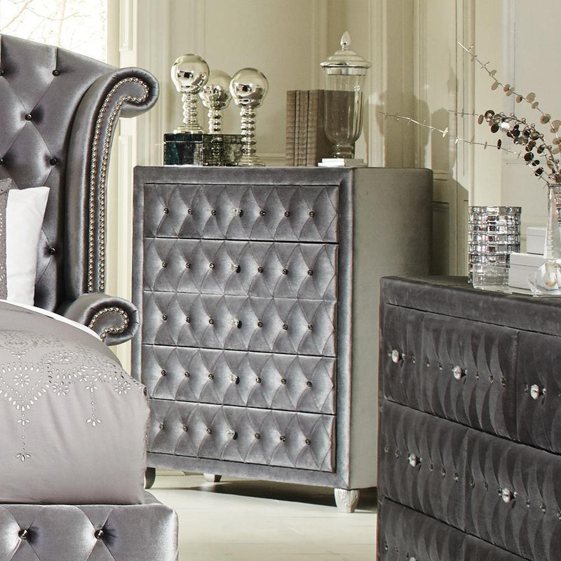 Deanna Bedroom - Chest - Gray-Washburn's Home Furnishings