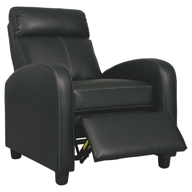 Declo - Black - Low Leg Recliner-Washburn's Home Furnishings