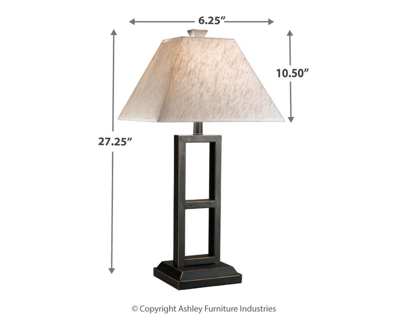 Deidra - Black - Metal Table Lamp (2/cn)-Washburn's Home Furnishings