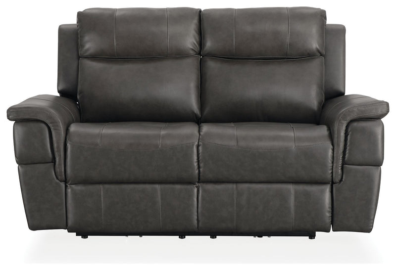 Dendron - Charcoal - Reclining Power Loveseat-Washburn's Home Furnishings