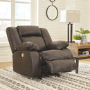 Denoron - Chocolate - Power Rocker Recliner-Washburn's Home Furnishings