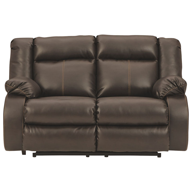 Denoron - Chocolate - Reclining Power Loveseat-Washburn's Home Furnishings