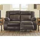 Denoron - Chocolate - Reclining Power Loveseat-Washburn's Home Furnishings