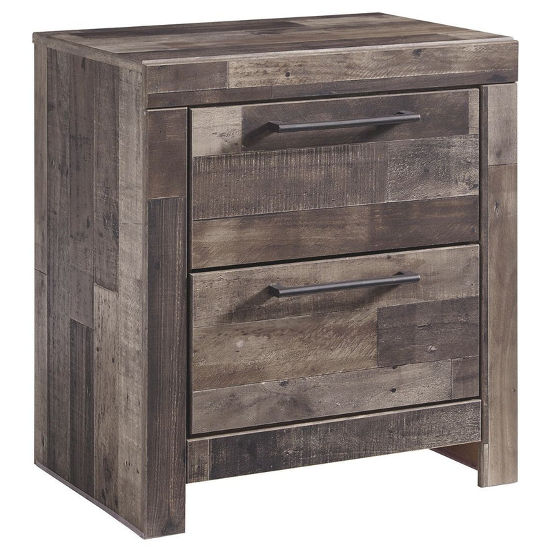 Derekson - Multi Gray - Two Drawer Night Stand-Washburn's Home Furnishings