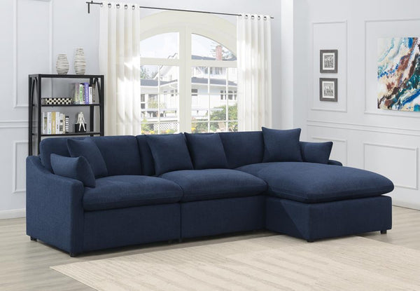 Destino - Midnight Blue - 3pc Power Sectional-Washburn's Home Furnishings