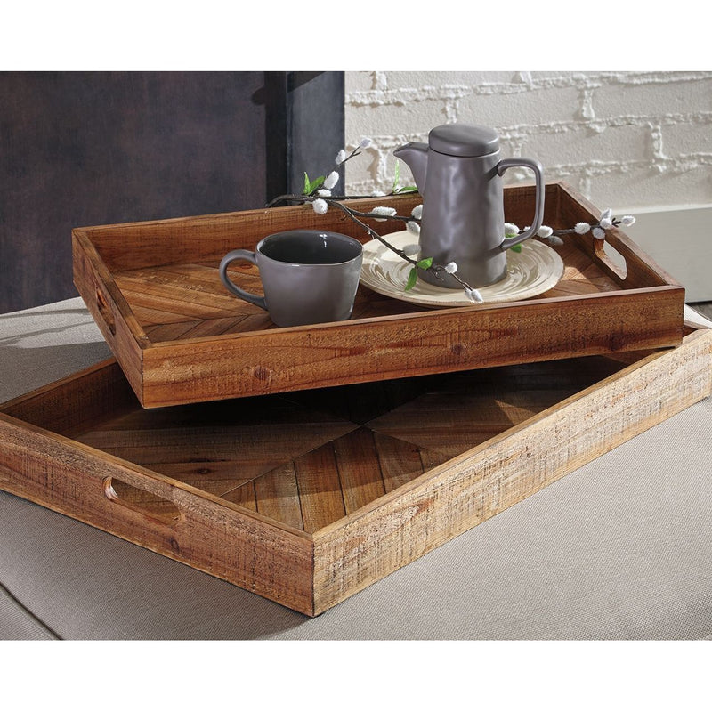 Dewitt - Brown - Tray Set (2/cn)-Washburn's Home Furnishings