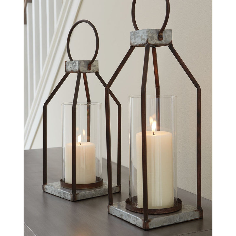 Diedrick - Gray/black - Lantern Set (2/cn)-Washburn's Home Furnishings