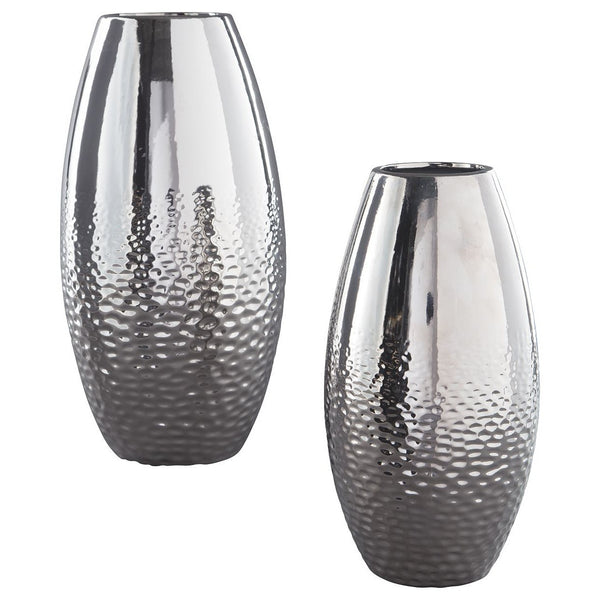 Dinesh - Silver Finish - Vase Set (2/cn)-Washburn's Home Furnishings