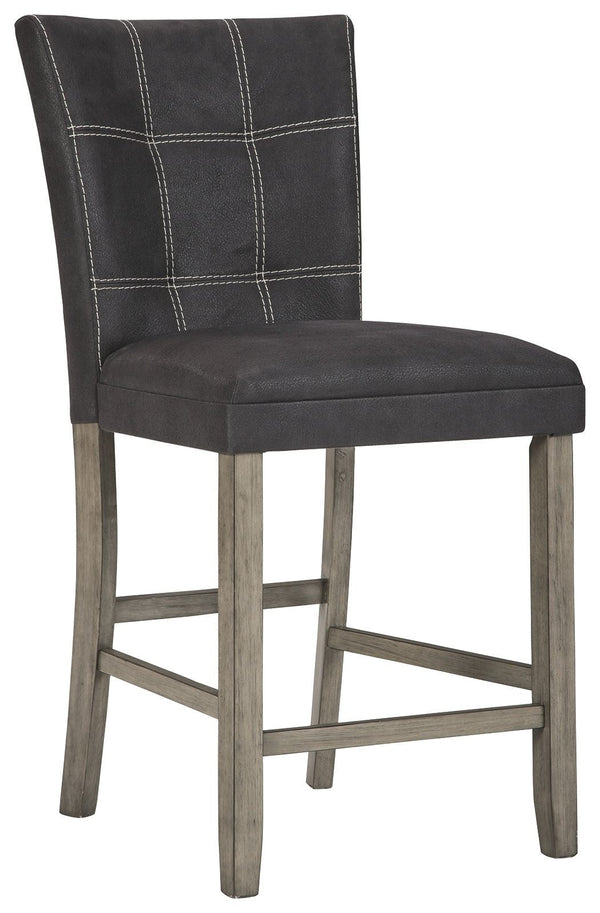 Dontally - Black / Gray - Upholstered Barstool (2/cn)-Washburn's Home Furnishings