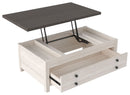 Dorrinson - White / Black / Gray - Lift Top Cocktail Table-Washburn's Home Furnishings