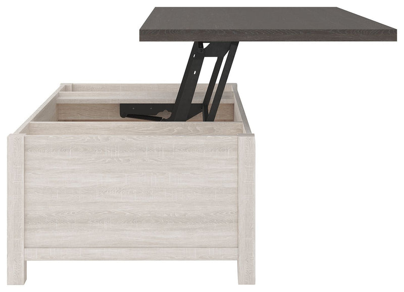 Dorrinson - White / Black / Gray - Lift Top Cocktail Table-Washburn's Home Furnishings