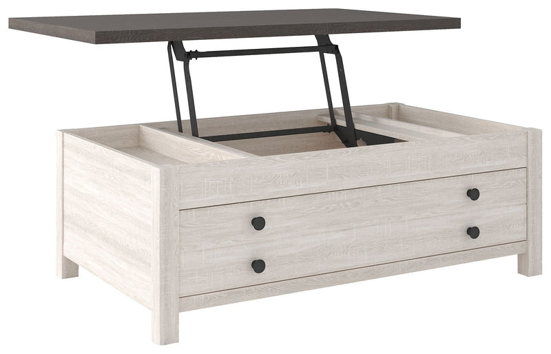 Dorrinson - White / Black / Gray - Lift Top Cocktail Table-Washburn's Home Furnishings