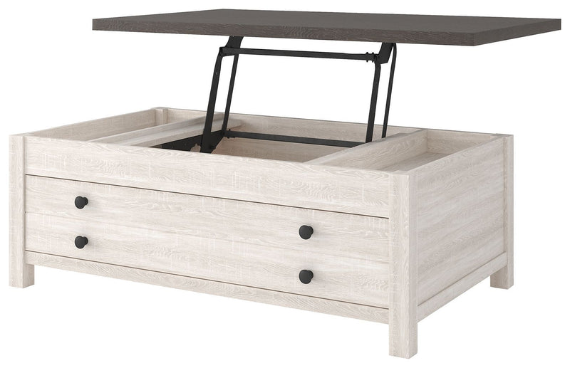 Dorrinson - White / Black / Gray - Lift Top Cocktail Table-Washburn's Home Furnishings