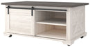 Dorrinson - White / Black / Gray - Rectangular Cocktail Table-Washburn's Home Furnishings