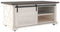 Dorrinson - White / Black / Gray - Rectangular Cocktail Table-Washburn's Home Furnishings