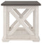 Dorrinson - White / Black / Gray - Square End Table-Washburn's Home Furnishings