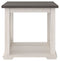 Dorrinson - White / Black / Gray - Square End Table-Washburn's Home Furnishings