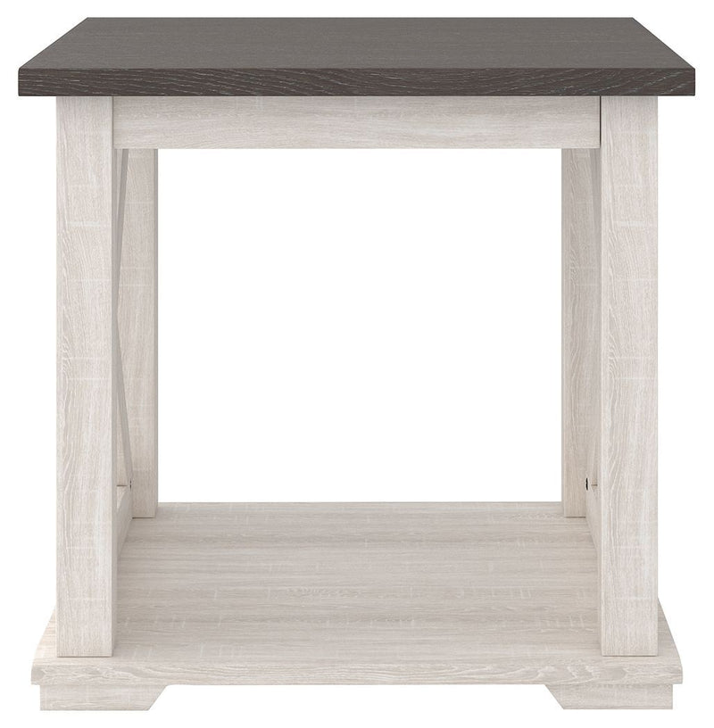 Dorrinson - White / Black / Gray - Square End Table-Washburn's Home Furnishings