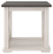 Dorrinson - White / Black / Gray - Square End Table-Washburn's Home Furnishings