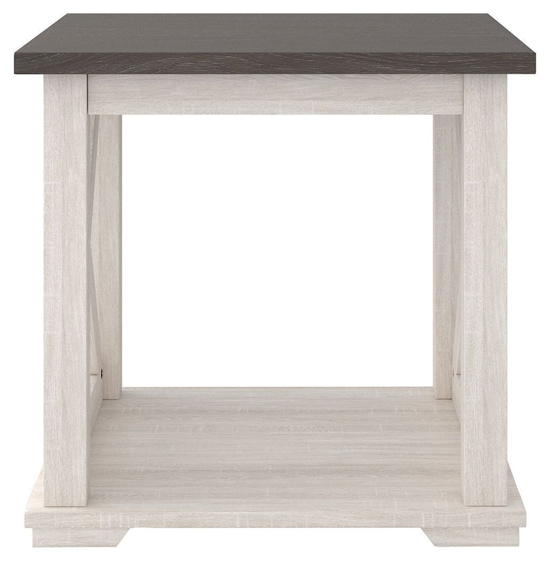 Dorrinson - White / Black / Gray - Square End Table-Washburn's Home Furnishings