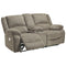 Draycoll - Pewter - Dbl Rec Pwr Loveseat W/console-Washburn's Home Furnishings