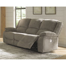 Draycoll - Pewter - Reclining Power Sofa-Washburn's Home Furnishings