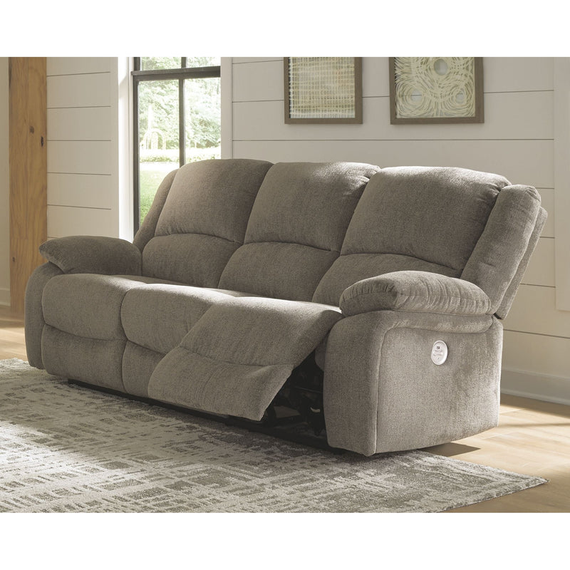 Draycoll - Pewter - Reclining Power Sofa-Washburn's Home Furnishings