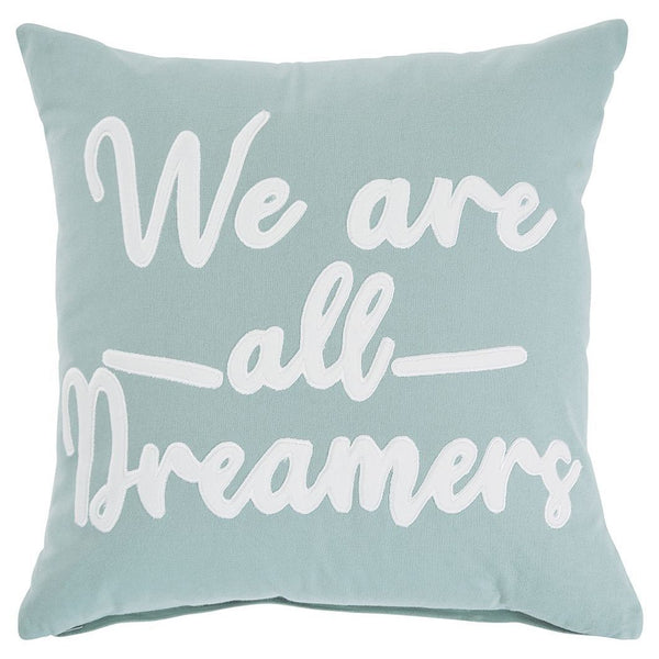 Dreamers - Light Green/white - Pillow (4/cs)-Washburn's Home Furnishings