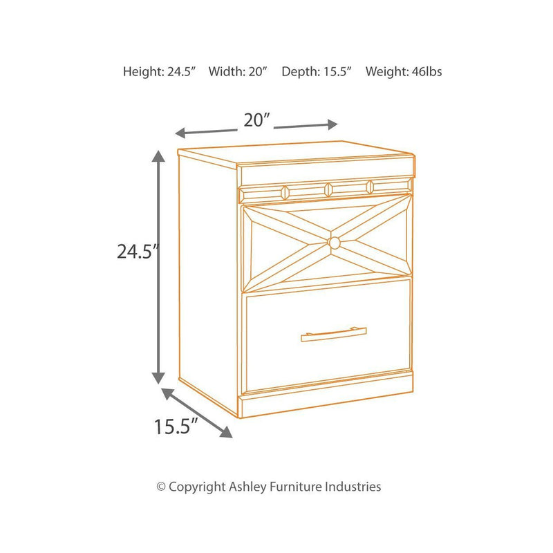 Dreamur - Champagne - Two Drawer Night Stand-Washburn's Home Furnishings