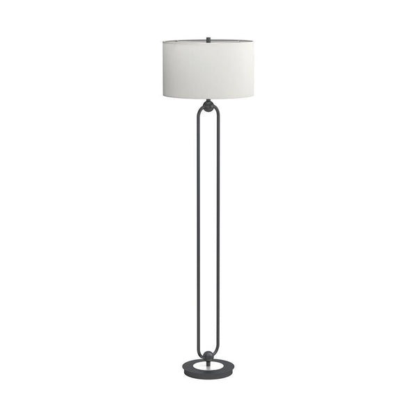 Drum Shade Floor Lamp - White-Washburn's Home Furnishings