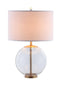 Drum Shade Table Lamp With Glass Base - White-Washburn's Home Furnishings