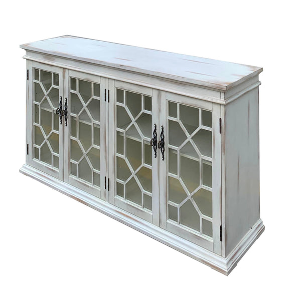 Dual Glass Door Accent Cabinet - White-Washburn's Home Furnishings