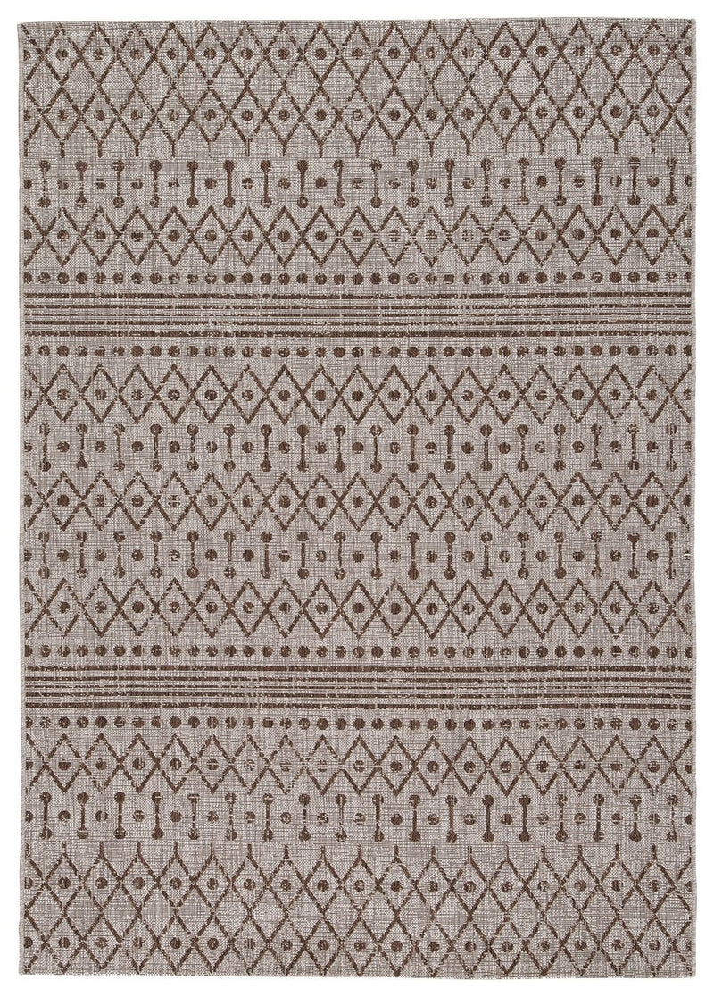 Dubot - Tan/brown/white - Medium Rug-Washburn's Home Furnishings