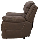 Dunleith - Chocolate - Zero Wall Recliner W/pwr Hdrst-Washburn's Home Furnishings