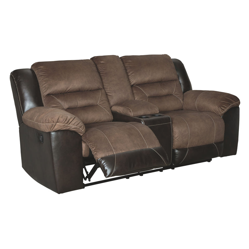 Earhart - Chestnut - Dbl Rec Loveseat W/console-Washburn's Home Furnishings