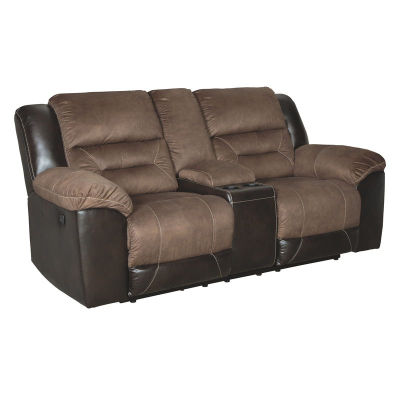 Earhart - Chestnut - Dbl Rec Loveseat W/console-Washburn's Home Furnishings