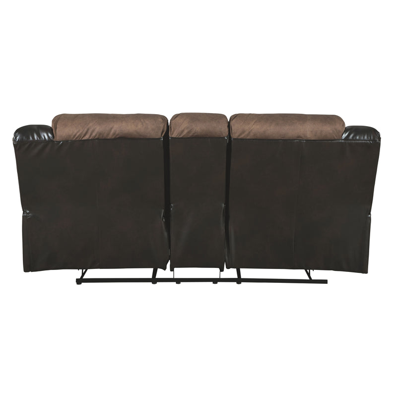 Earhart - Chestnut - Dbl Rec Loveseat W/console-Washburn's Home Furnishings