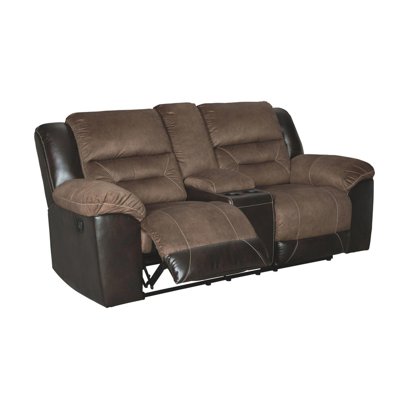 Earhart - Chestnut - Dbl Rec Loveseat W/console-Washburn's Home Furnishings